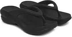 Tamanco Ortopédico Chinelo Feminino Nuvem Ideal Para Esporao Fascite Plantar e Dores Nas Pernas (Preto, BR, Adulto)