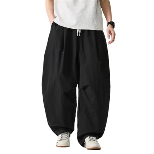 Men Wide Leg Pants and Light Thin Solid Casual Harun Pants Elastic Waist Loose Oversize