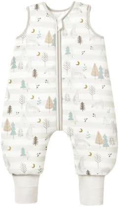 ToyaTec Baby Schlafsack mit Füßen 2,5 Tog Super weich aus Bambusrayon hergestellt,Kinder Schlafsack aus Bambusfaser für den Winter Schlafdecke für Herbst und Winter(Grau,L)