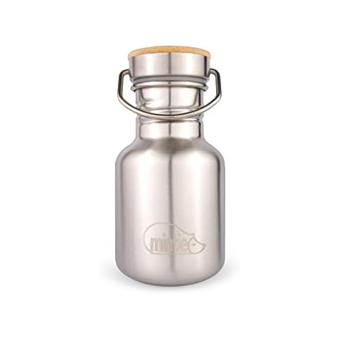 mintie - Single-Layer Stainless Steel Water Bottle, Durable and Odourless Metal Water Bottles, Lightweight Water Flask, Reusable Water Bottles for School, Office, Gym, Hiking and More, 350 ml Cover