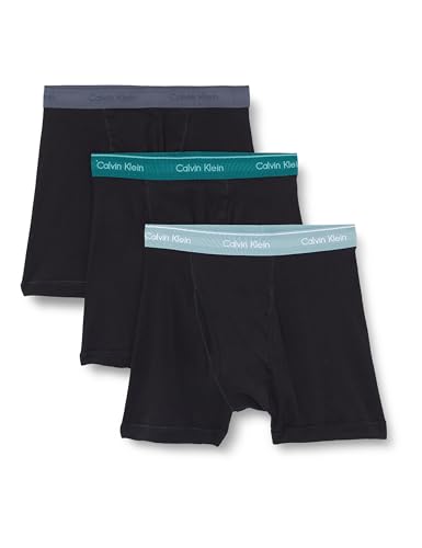 Calvin Klein Calzoncillos bóxer Pack de 3 Hombre Briefs con Logotipo en la Cintura, Multicolor (Black Bodies W/Ink/Zoni Beach/Turf), S