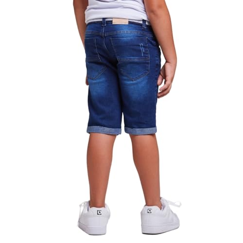 Bermuda Infantil Sarja Masculino (Jeans Escuro, 12)