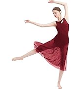 AFAVOM Women's Lyrical Dance Dress with Sequin Leotard & Wrap Skirt