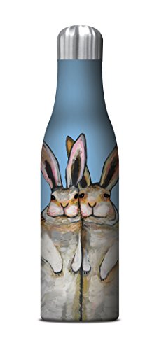 Insulated Stainless Steel Water Bottle by Studio Oh! - Bunny Friends - 17-Ounce - BPA-Free - Double-Walled with Special Vacuum Seal Keeps Liquids Cold up to 24 Hours - Fits Standard Size Cup Holders