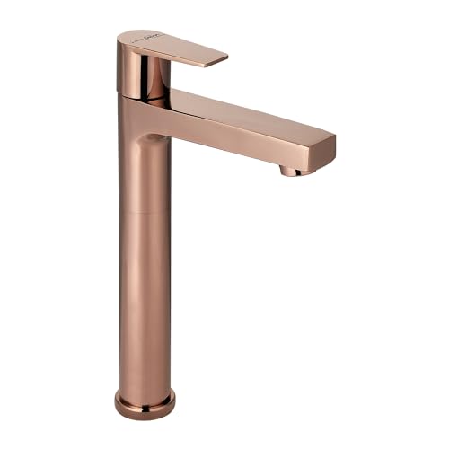 Image of Hindware Italian Collection F360002RGD Element Pillar Cock Tall,Brass with Rose Gold PVD Finish | 12-Year Manufacturer Warranty