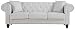 Classic Scroll Arm Chesterfield Sofa - Bonded Leather (White)