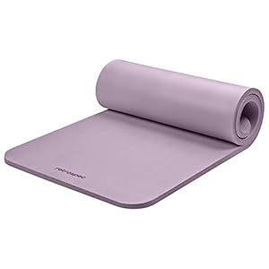 Retrospec Solana Yoga Mat 1″ Thick w/Nylon Strap for Men & Women – Non Slip Exercise Mat for Home Yoga, Pilates, Stretching, Floor & Fitness Workouts
