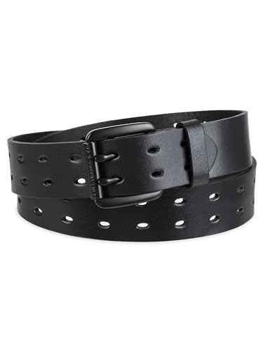 Levi's Women's Fully Adjustable Perforated Leather Casual Jean Belt with Double Prong Buckle