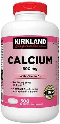 Kirkland Signature Calcium Plus Vitamina D3, 600 mg, 500 unidades