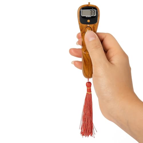Image of Digital Tally Counter with Compass naam jap Counter Finger Counter for Pooja Meditation Prayer Japa Mala (Golden Oak)