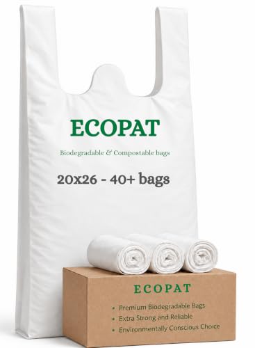 Compostable & Biodegradable Carry Bags, (20 x 26), 1 Kg, Eco friendly-Bio Bags for Home, Grocery, Shopping | Polythene Free Bags, Durable & Recyclable Material