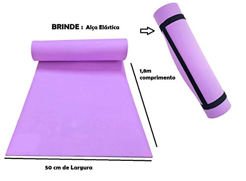 Colchonete/Tapete Yoga Exercícios com Textura 1,8m x 50cm x 5mm (Lilás)