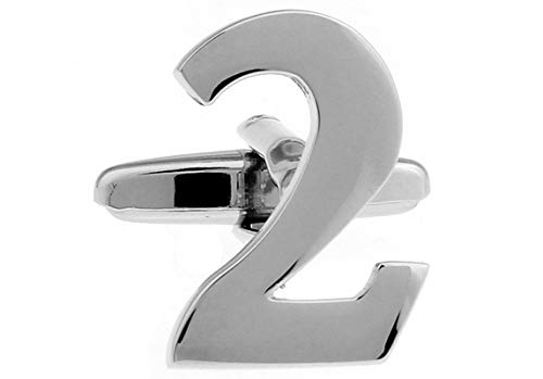 KnBoB Mancuernillas Numeral Árabe 2 Plata miniatura 4