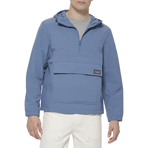 Levi's Men's Lightweight Taslan Hooded Popover Windbreaker Jacket, Blue #TOP30