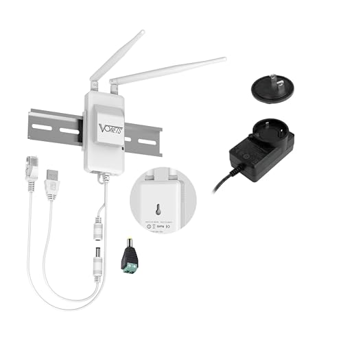 VONETS Industrial 5GHz WiFi Bridge/Mini Router/WiFi to Ethernet/Signal Range Cover, 2 RJ45 Ports for Monitoring, PLC, AGV, Medical Device with 12V/1A Power Adapter VAP11S-5G-fan