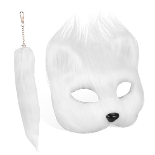 Masque de renard demi-visage VANZACK pour cosplay et bal masqué de Halloween