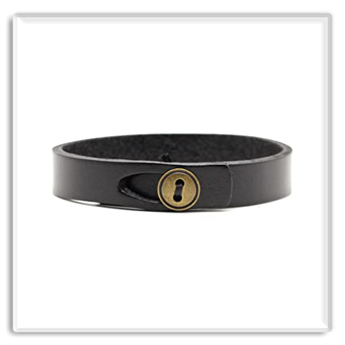 Image of Xusamss Fashion Simple Button Wristband Leather Cuff Bracelet