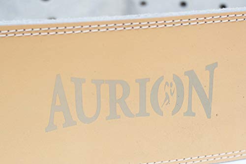 Image of Aurion by 10Club Gym Belt for Weight Lifting - Leather Gym Belt with Padded Back Support, Dead Lift Belt for Enhanced Performance and Comfort - Medium, Tan