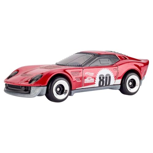 Image of Hot Wheels - Set of 5 Core Mattel 80th Anniversary Vehicles, 1:64 Scale Cars with Decorations and Collector's Pack, Toy for Children, 3+ Years, JGK08