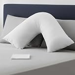 LOOMERIG Luxury V Pillow with Pillowcase 75 cm X 35 cm – Soft, Warm & Comfy V Shaped Pillow for Ultimate Comfort - Ideal for Pregnancy and Nursing (White)