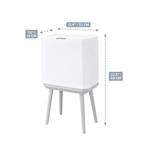 Caneca de basura alta con patas largas blanca 14L miniatura 2