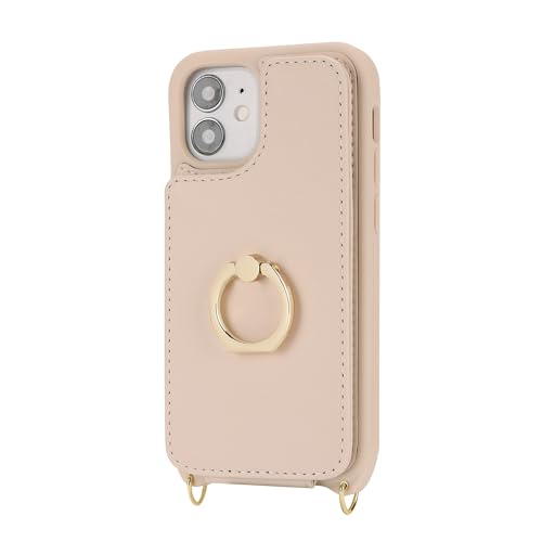 Image of for iPhone 12 Mini Case with Card Holder and Strap for Women,Crossbody Lanyard,Kickstand Ring Stand,Snap Clasp,RFID Blocking,Phone Wallet Cases 5.4 inch(Beige)