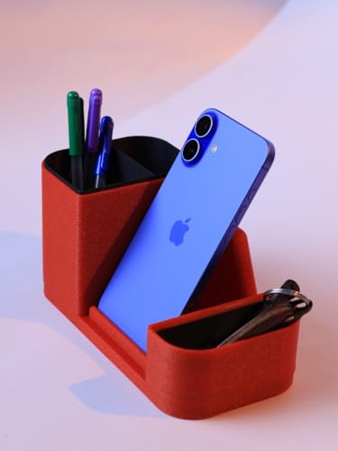 Image of Desk Organiser with Phone Stand, Desktop Storage for Office and Home Use