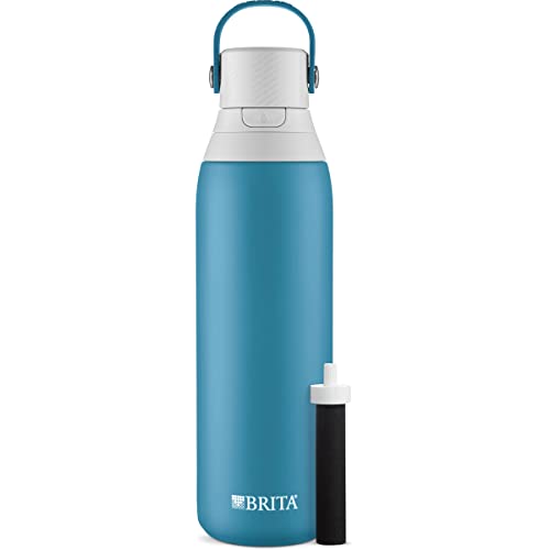BJPKPK Isolierte Edelstahl-Wasserflasche – 3,6 L (1 Gallone), Marineblau, Mit Griff & Rutschfester Basis