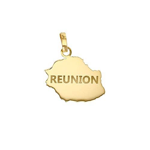 Pendentif Ile de la Réunion Or 375/1000, un bijou de prestige gravé