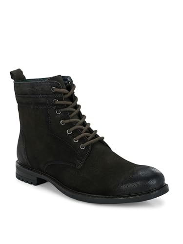 Image of San Frissco Biker Chain Boots for Men's with Round Toe TPR Sole | Synthetic Suede Zip Casual Winter Boots Slip On Shoes | Outdoor Fashion Shoes for Office, Party, Trekking
