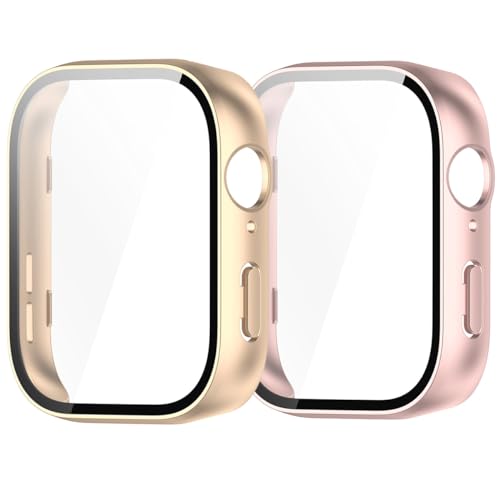 Coque Huawei Watch Fit 3 (lot de 2) : protection d'écran intégrale antichoc doré et rose