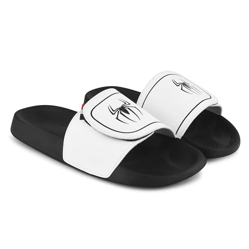 Image of PERY-PAO Sliders Mens White, Black, Grey Stylish Printed Flip Flop & Slippers