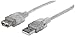 Produktbild Manhattan 340502 Hi-Speed USB 2.0 Verlängerungskabel (A-Stecker auf A-Buchse) 4,5 m klar/silber