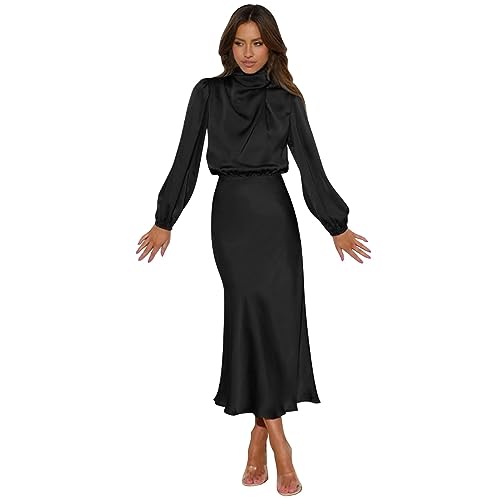 Robe de mariage en satin col montant et coupe cintrée exclusive