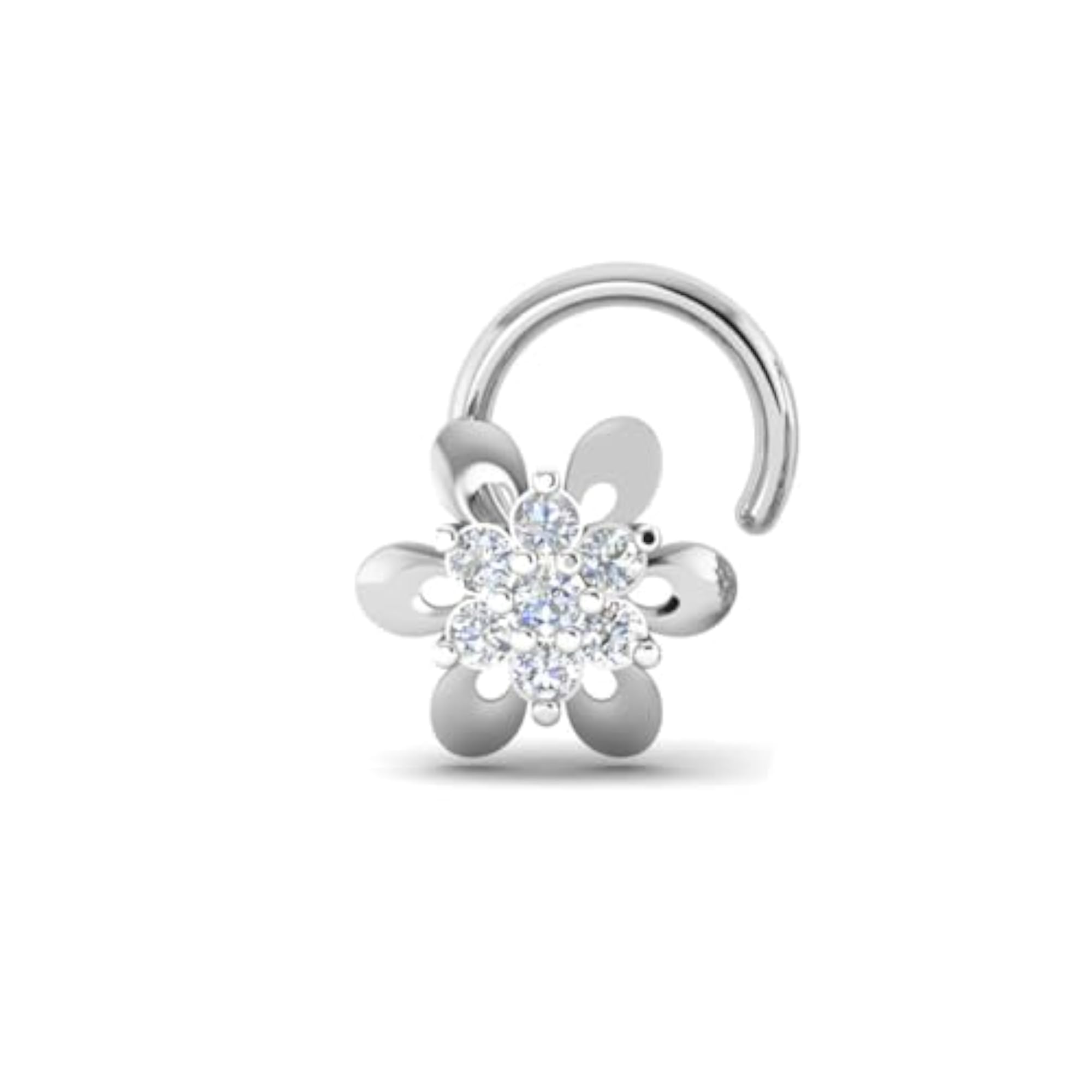 Women's 925 Sterling Silver 18K Gold Plated Delicate Curve Wired Nose Pin