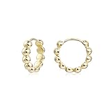 ALEXCRAFT Mini Creolen Gold Ohrringe Silber 925 Klein Hypoallergen Goldene Creolen Damen 14 Karat Gold 16 mm