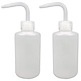 2Pcs 250ml 8.5oz Plastic Safety Wash Bottle,Narrow Mouth Squeeze Bottles for Tattoo Wash，Chemistry, Industry, Lab & Gardening-Transparency