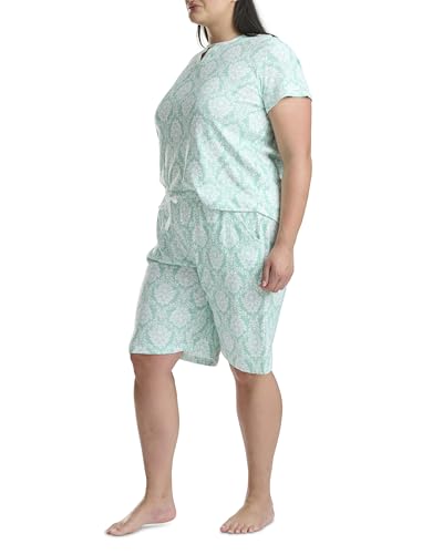 Image of Karen Neuburger Women's [Plus Size] Short Sleeve Bermuda Short Pajama Set