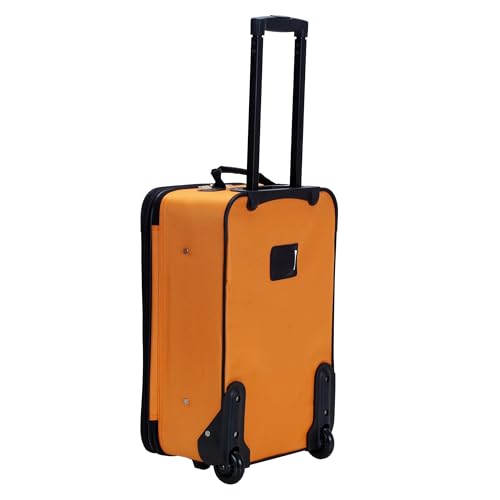 Image of Rockland Fashion Softside 2 Piece Luggage Set, Expandable, (14 inch Tote /19 inch Upright), Orange