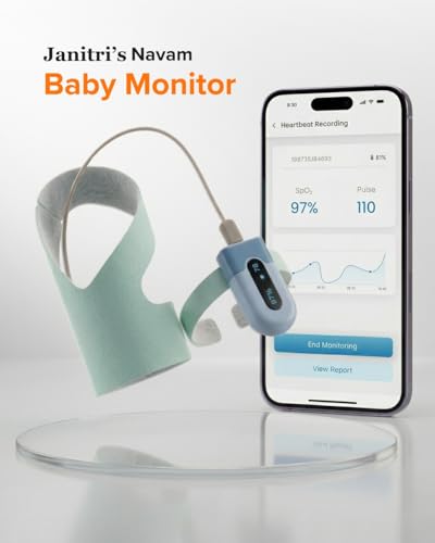 Image of Navam Smart Baby Monitor for 0-2 Years I Bluetooth Wearable Pulse Oximeter with SpO2 Oxygen, Heart Rate.