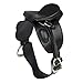 LeMieux Toy Pony Dressage Saddle Black - Real Leather - Educational Toy - Suitable for Ages 3+