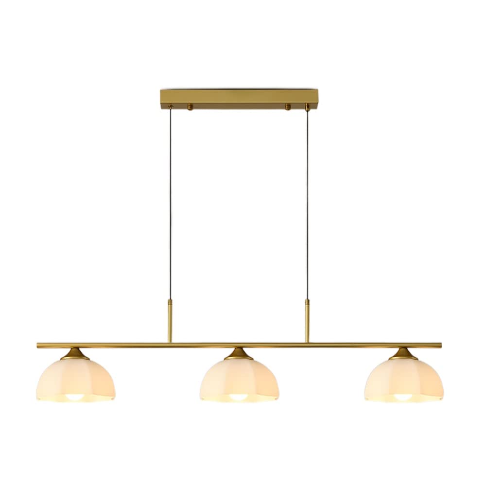Lustre Moderne 3 Têtes en Verre et Métal avec Douilles E26 pour Éclairage de Maison