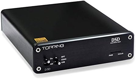 Topping DSD Audio Decoder, D30 USB Coaxial Optical Fiber Input, Xmos CS4398 Chip, Upto 24Bit 192Khz Decoder (D30 Black)