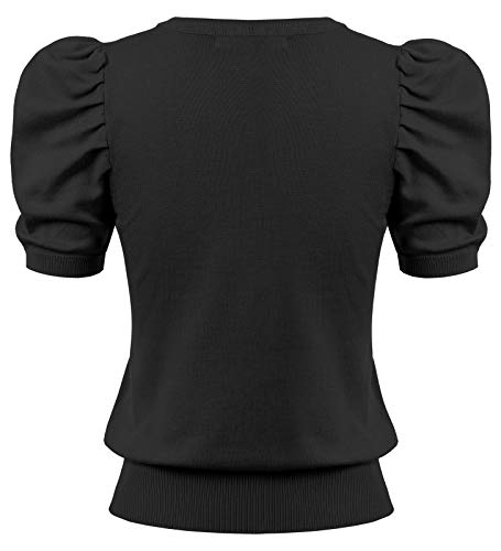 Women Short Sleeve Bolero Cardigan Shrug V Neck Button Down Sweater Black Xl #TOP1