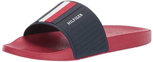 Tommy Hilfiger Men's Eastern Slide Sandal, red, 9 M US