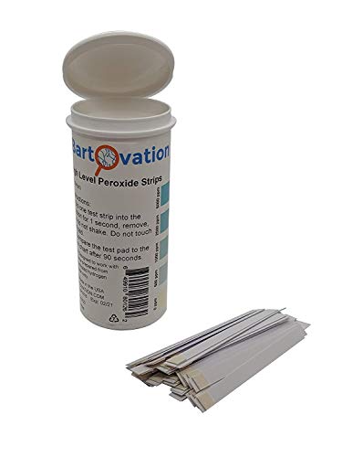 Very High Level Hydrogen Peroxide H2O2 Test Strips, 0-10,000 ppm [Vial of 50 Strips]