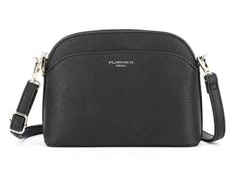 flora & co Petit Sac Bandoulière Arrondi Femme - Sac à Main Multi-poches Porté Epaule Silimicuir Souple - Besace Sacoche Messenger Fourre-tout Ville Fêtes...