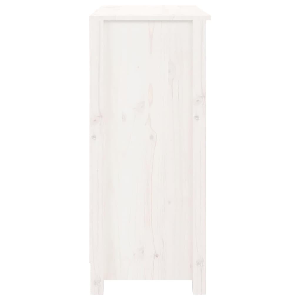 Credenza Soggiorno Madia Moderna Credenza alta Credenza Bianca 70x35x80 cm in Legno Massello di Pino
