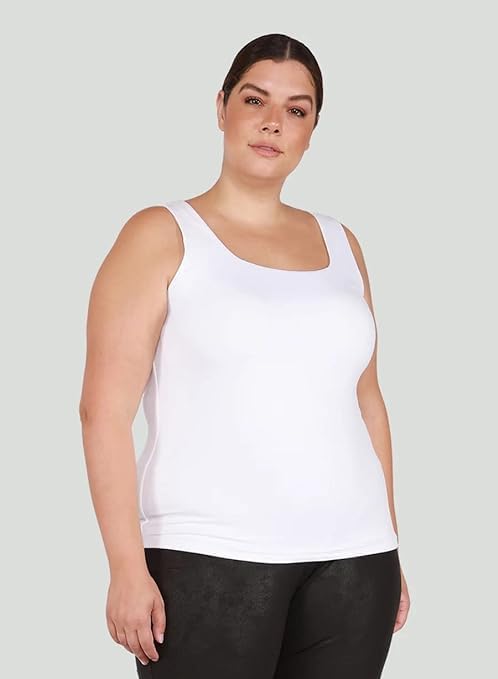 GEIFA Tummy Control Shape wear Tank Tops Seamless Round Neck Compression Body Shaper Camisole Pack of 1 (2XL, White) - Image 3 thumbnail
