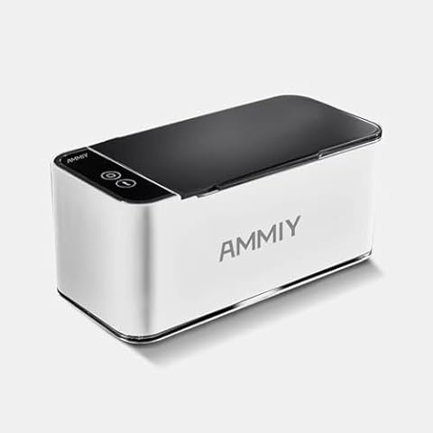AMMIY Ultrasonic Jewelry Cleaner, 17oz (500ml) 46KHZ Professional Ultrasonic Machine with 4 Modes Digital Timer Tank for Eyeglasses，Jewelry，Watches，All Dental Cover